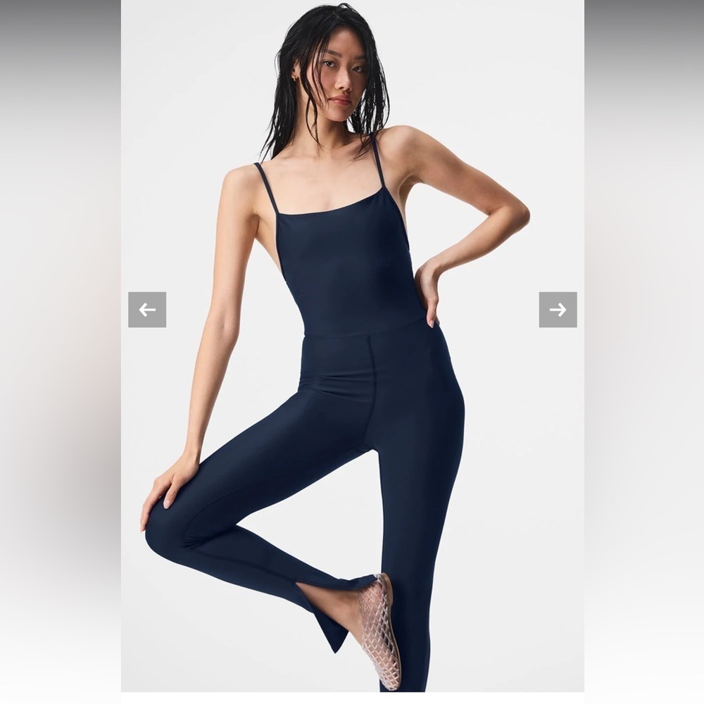 ALO Yoga Airlift Disco Daze Onesie Medium Color: Navy NWT